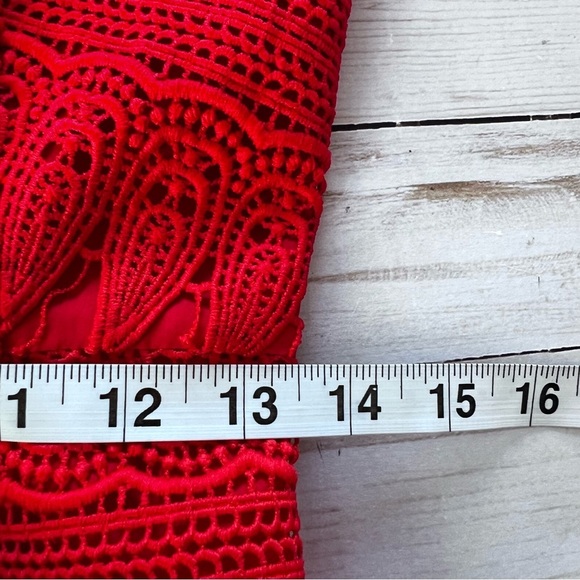 EUC Saylor for Free People Mariah Lace Off Shoulder Dress Red size Small - Picture 14 of 16
